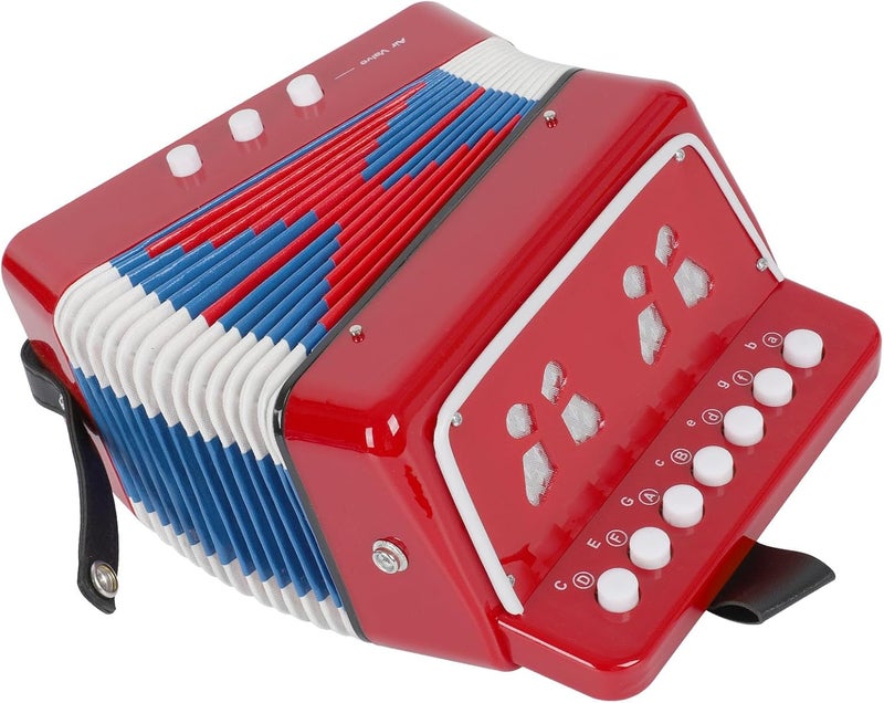 AIMEIS Kids Accordion 10 keys Button Accordian Musical Instrument Mini Accordion for Beginners (Red) - Image 5